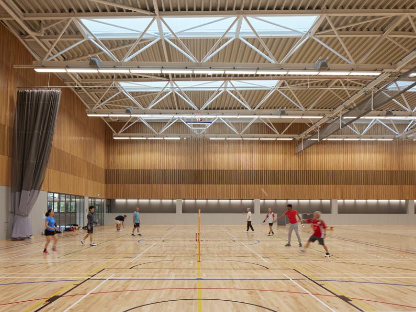The basketball court at The Draft Sports Complex in Southern California